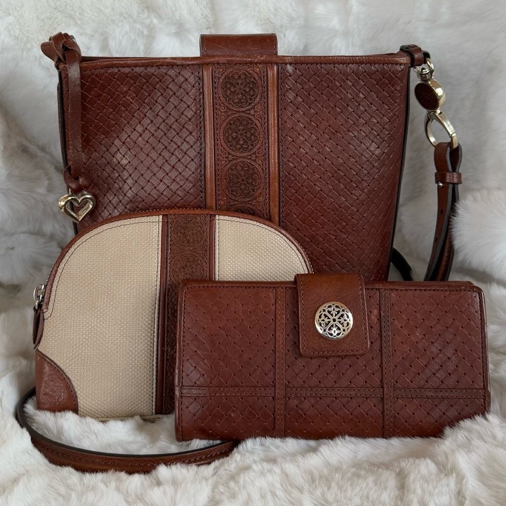 BRIGHTON 3pc Ferrara Bundle! Elliette Crossbody St Tropez Wallet Pouch Set - Picture 14 of 16